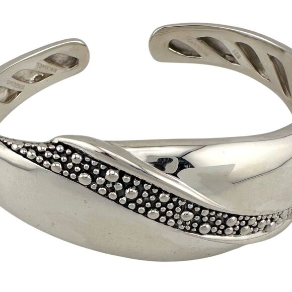 Michael Dawkins Sterling Silver Cuff Bracelet with Beautiful Textured Brand - Picture 4 of 16